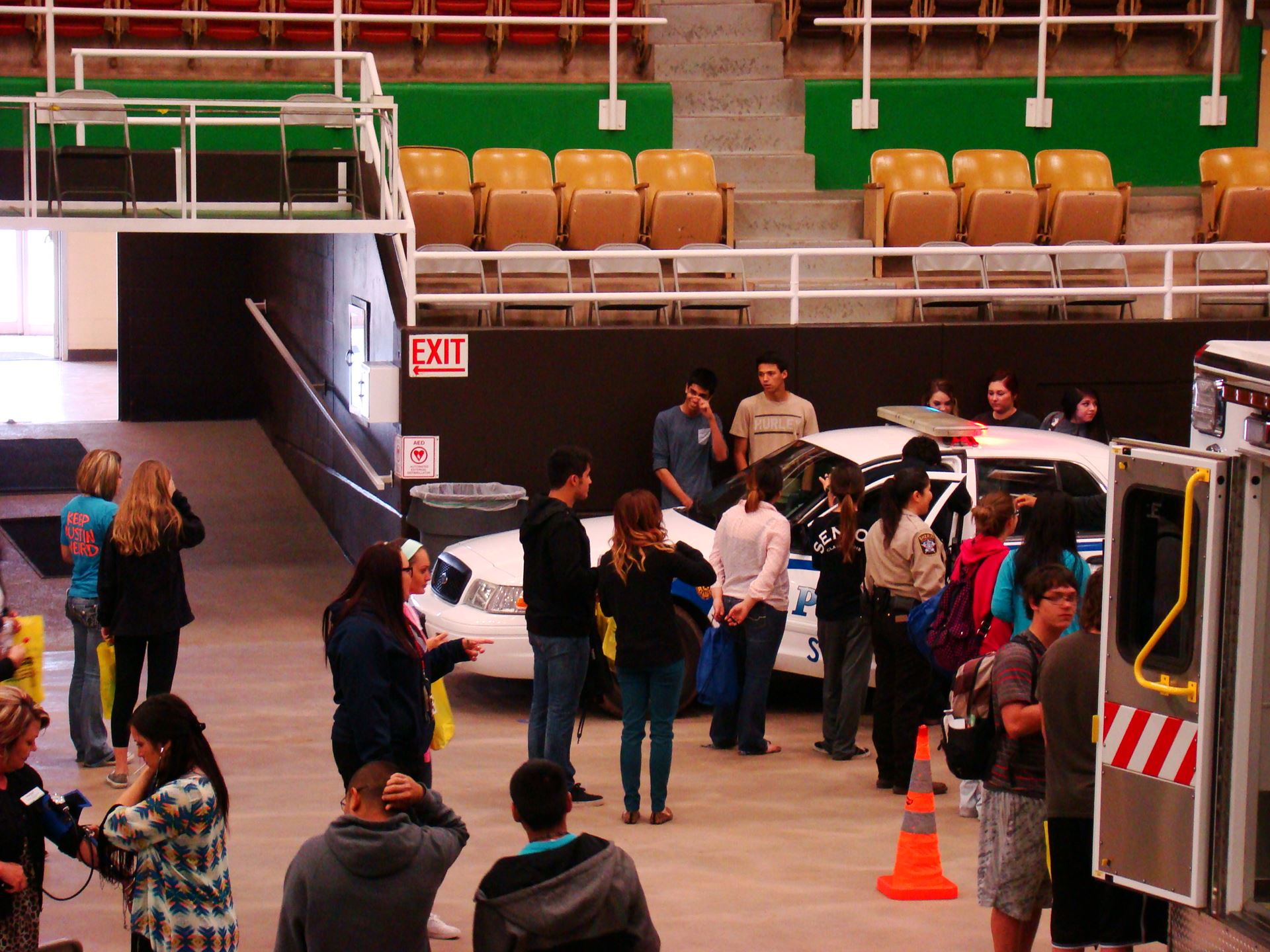 Individuals in the expo area.